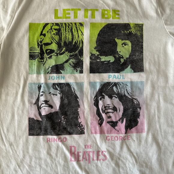 White Beatles Let It Be Shirt Size Large Womens - Picture 3 of 6